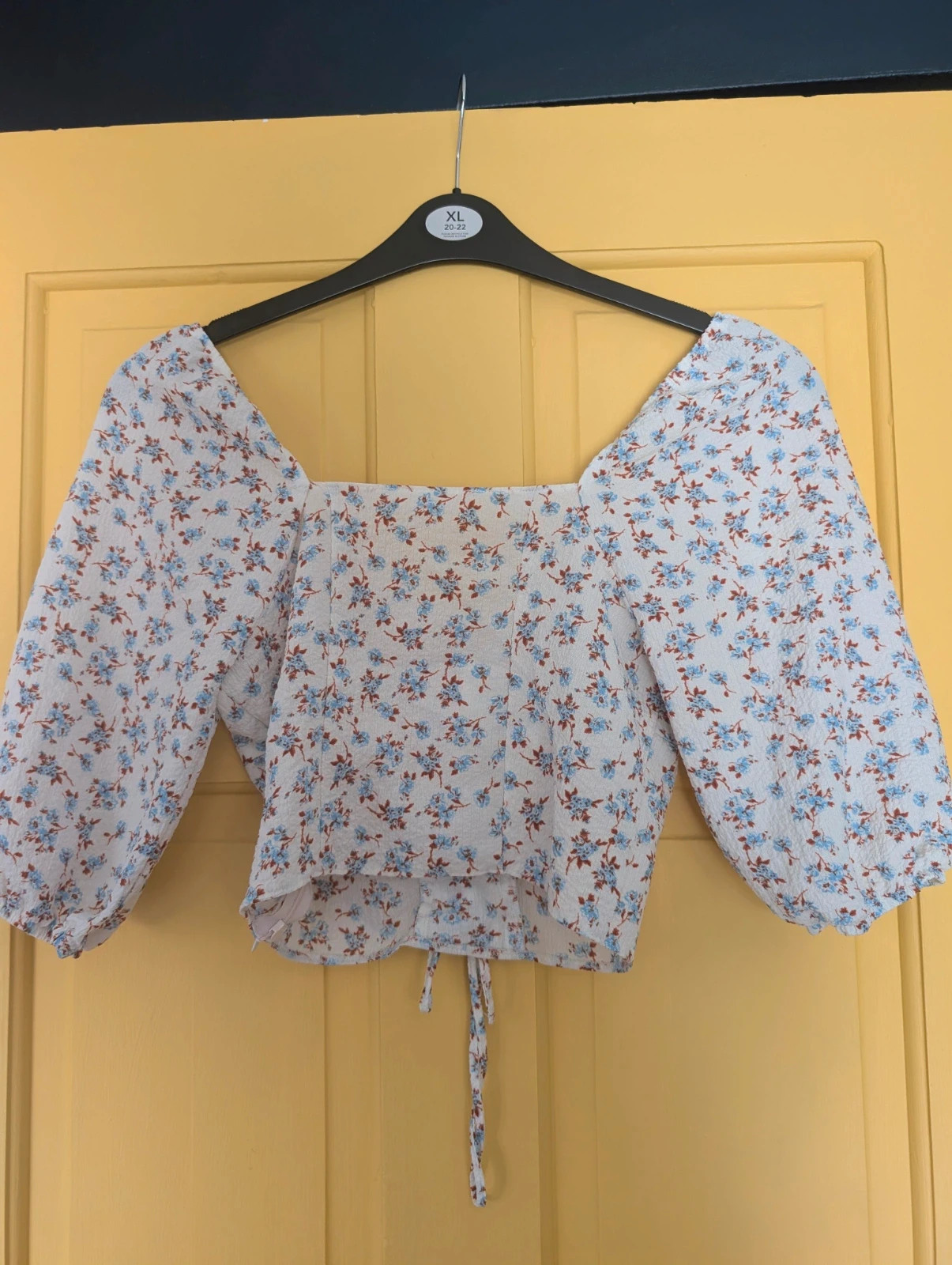 Primark Floral Milkmaid Top UK 6 Puff Sleeve Cottagecore - Image 4