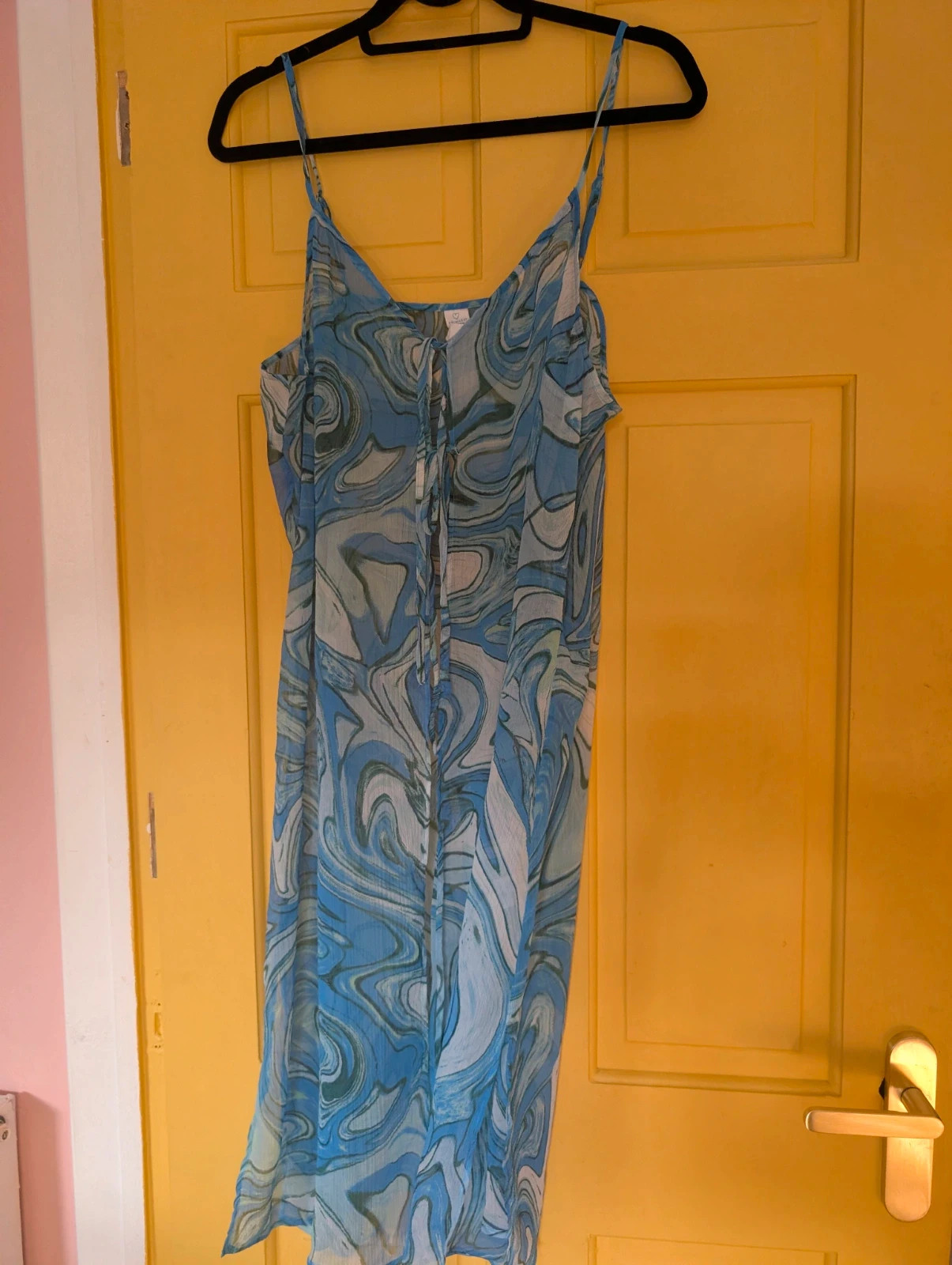 Primark Cares Blue Marble Slip Dress XL UK 18 20 Summer Beach Holiday Y2K - Image 2