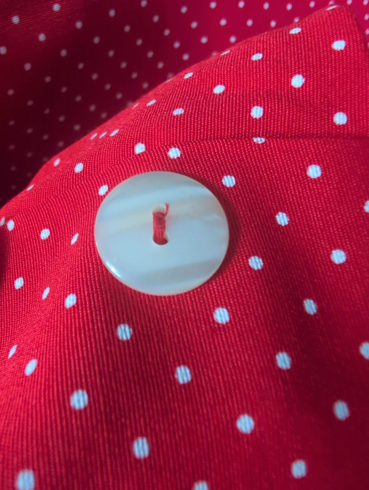 Vintage 80s Red Polka Dot Blazer Jacket UK 12–14 White Spot Smart Retro - Image 5