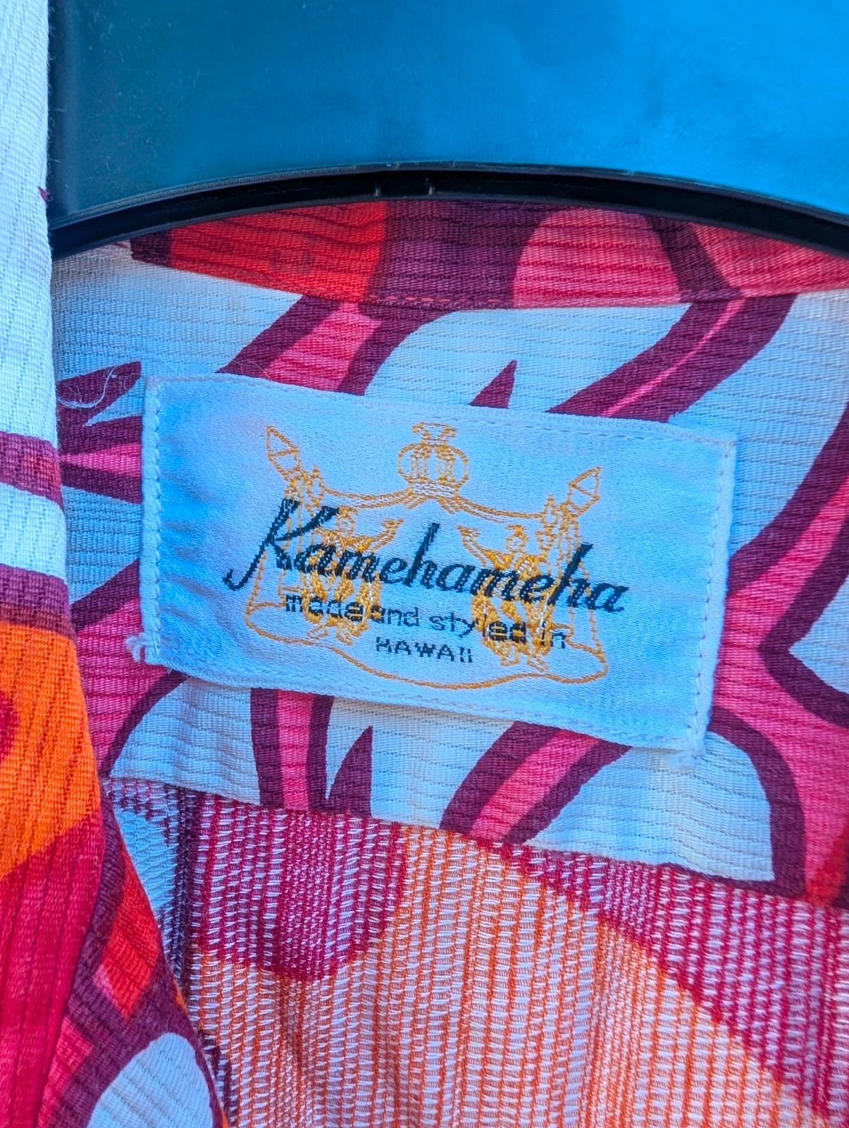 True Vintage 60's Kamehameha Hawaii Hawaiian Shirt Men's M Pink Orange Floral Made in Hawaii - Image 4