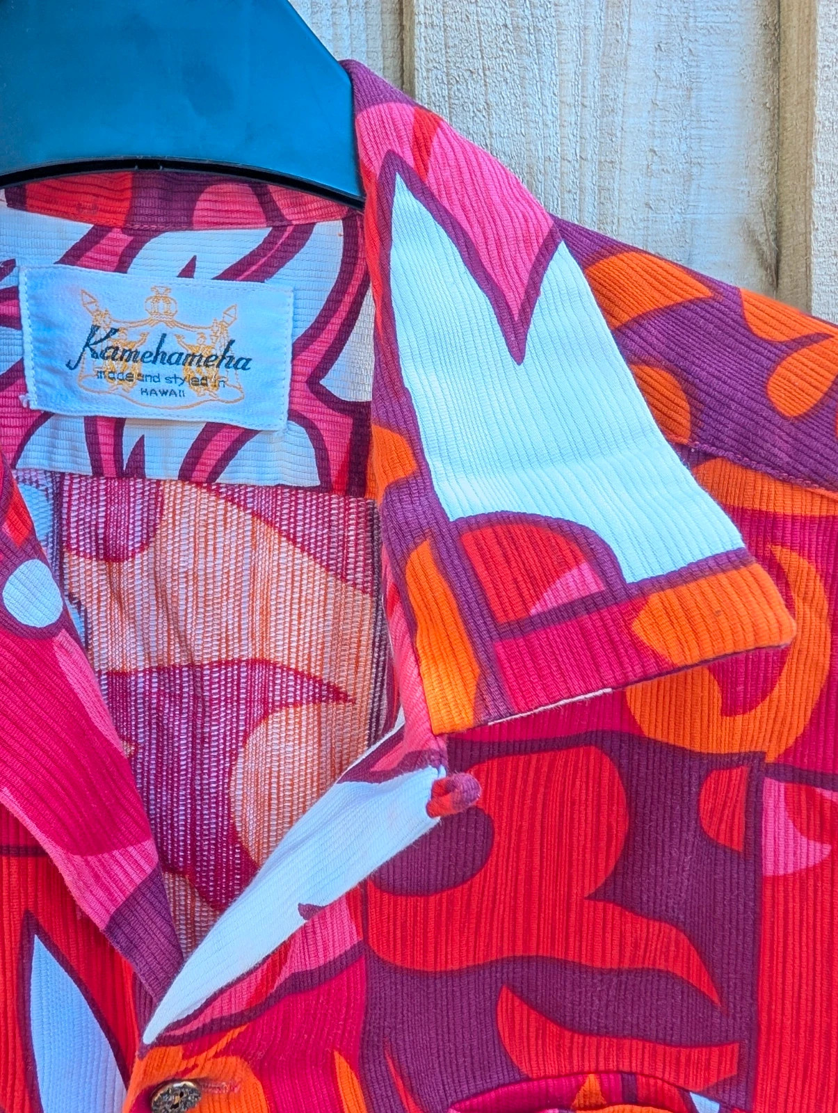 True Vintage 60's Kamehameha Hawaii Hawaiian Shirt Men's M Pink Orange Floral Made in Hawaii - Image 10