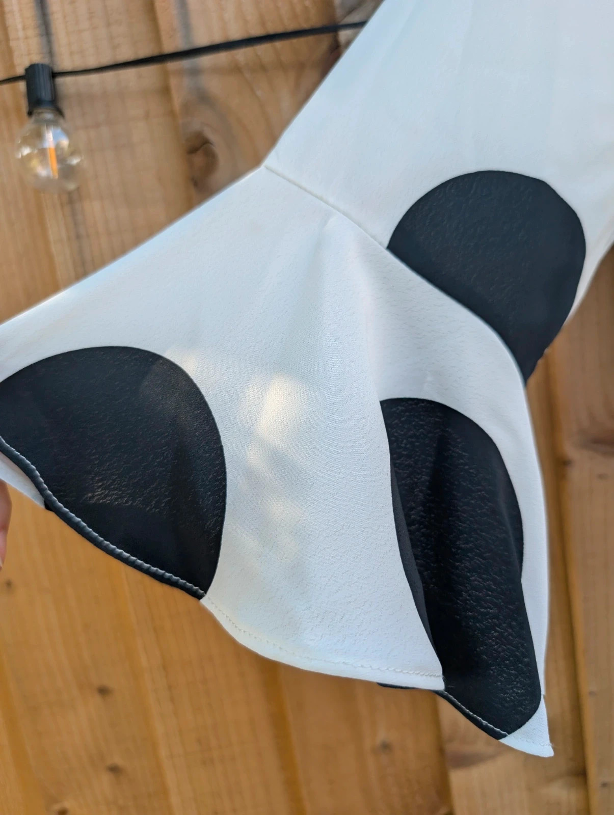 Wallis Petite Black & White Polka Dot Midi Dress UK 14 Retro Monochrome Tea Dress - Image 3