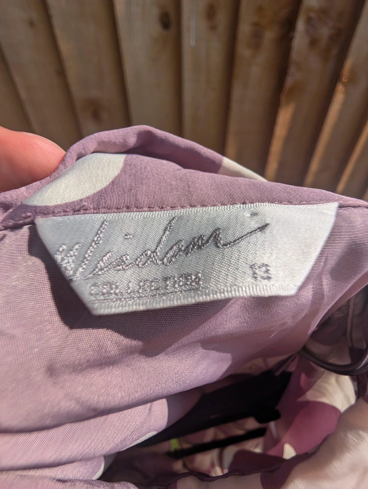 Vintage 80s Lilac Geometric Print Short Sleeve Blouse UK 16 - Image 5