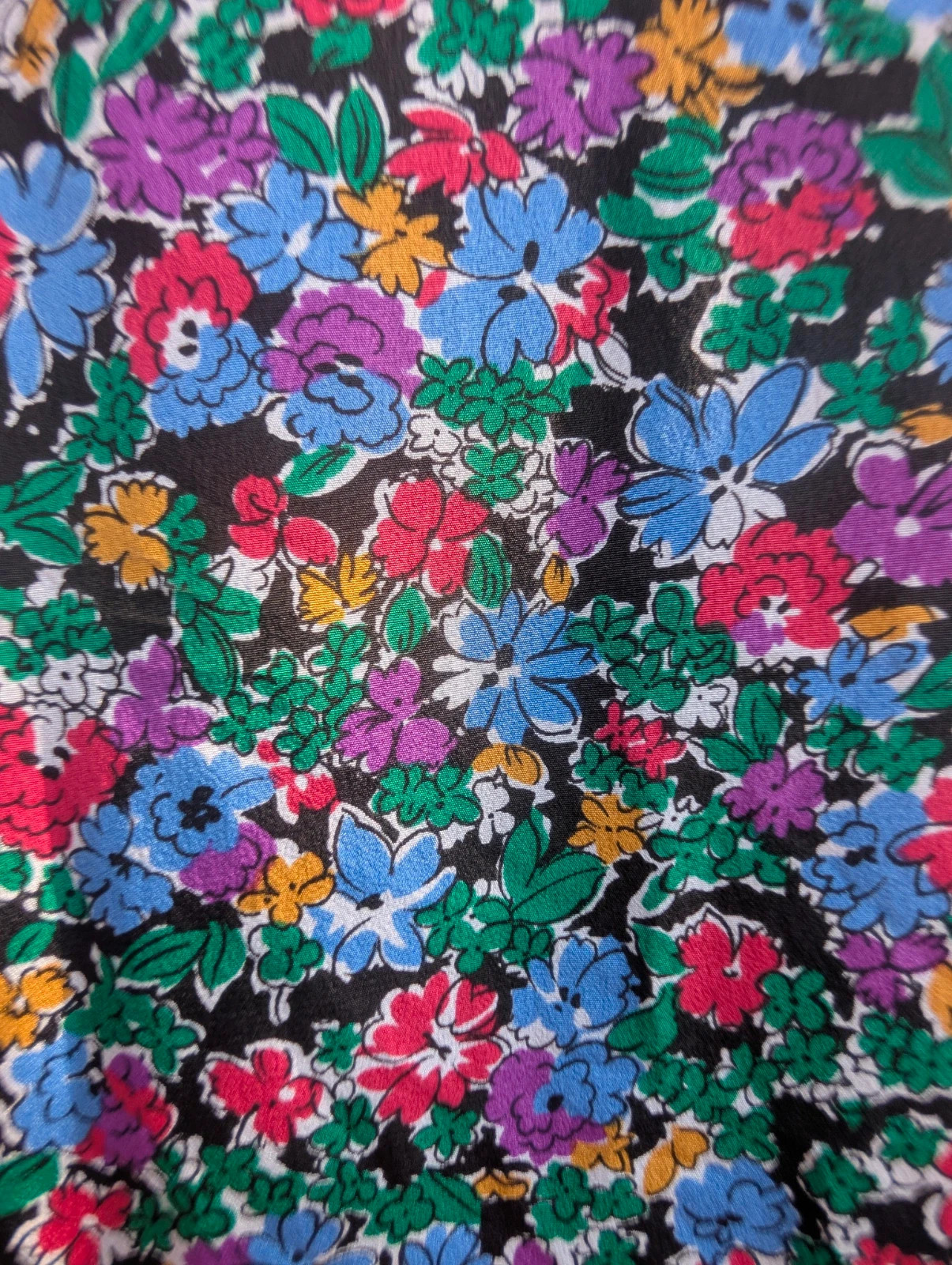 St Michael Vintage Floral Midi Dress UK 12 Long 80s 90s Cottagecore Drop Waist Tea Dress - Image 3
