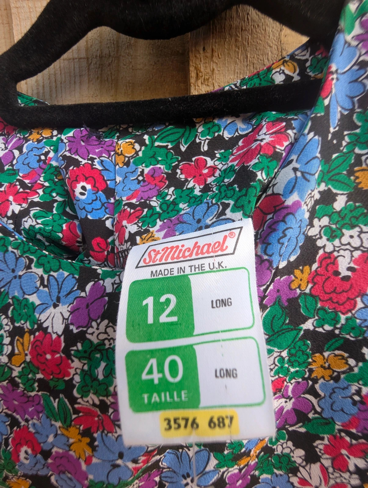 St Michael Vintage Floral Midi Dress UK 12 Long 80s 90s Cottagecore Drop Waist Tea Dress - Image 4