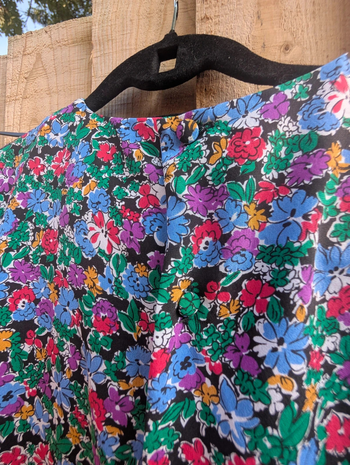 St Michael Vintage Floral Midi Dress UK 12 Long 80s 90s Cottagecore Drop Waist Tea Dress - Image 6