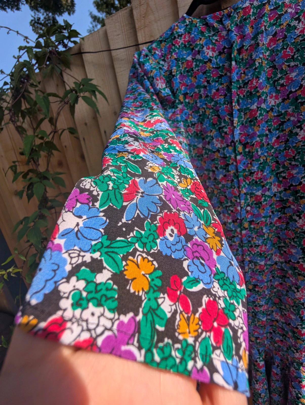 St Michael Vintage Floral Midi Dress UK 12 Long 80s 90s Cottagecore Drop Waist Tea Dress - Image 7