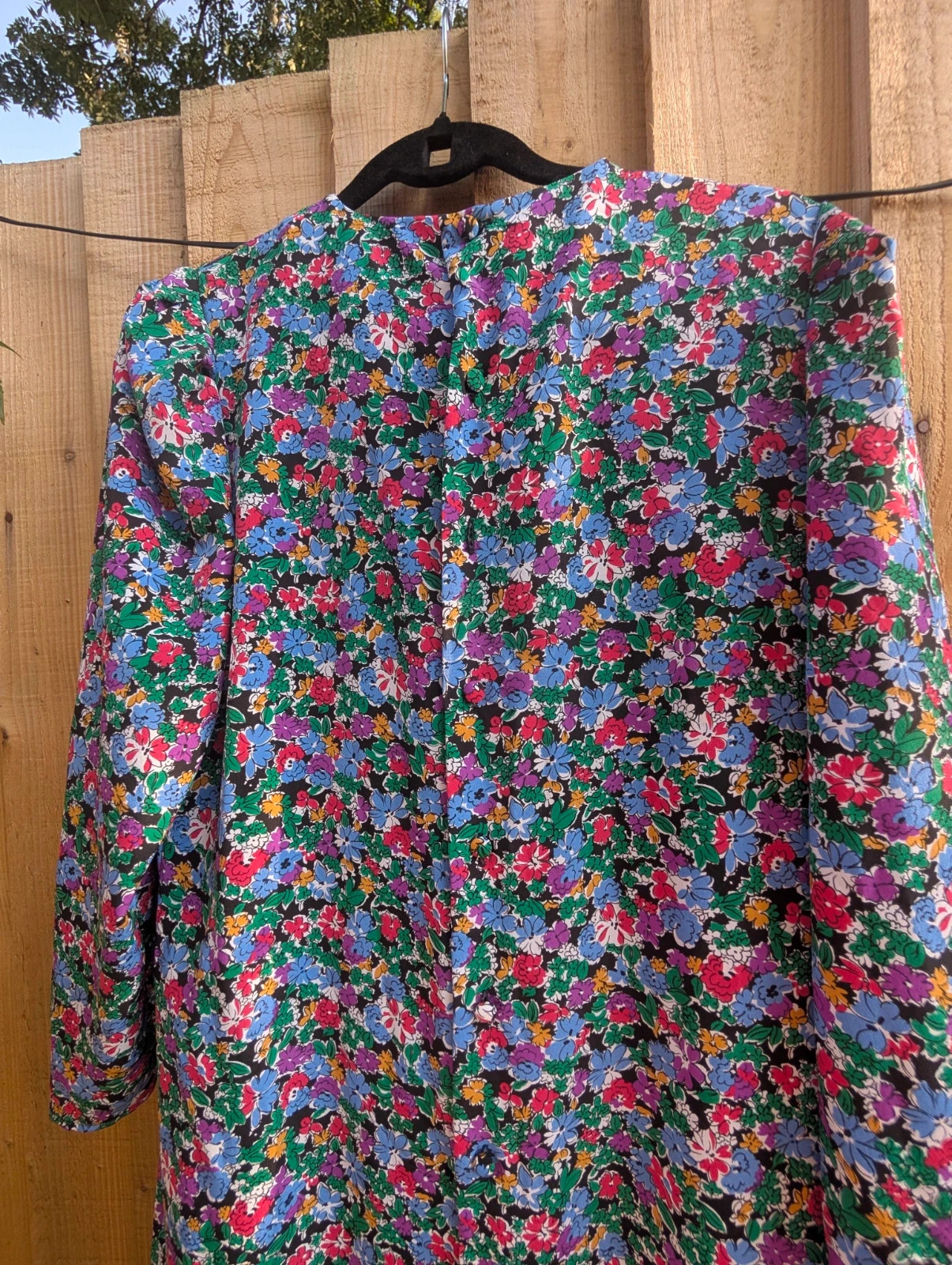 St Michael Vintage Floral Midi Dress UK 12 Long 80s 90s Cottagecore Drop Waist Tea Dress - Image 9