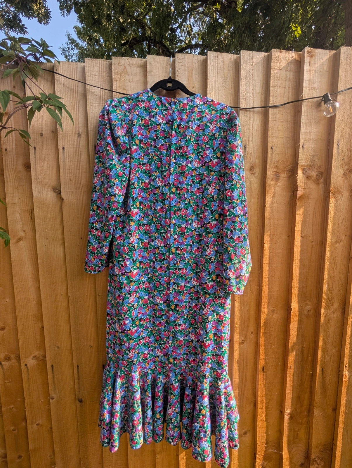 St Michael Vintage Floral Midi Dress UK 12 Long 80s 90s Cottagecore Drop Waist Tea Dress - Image 10