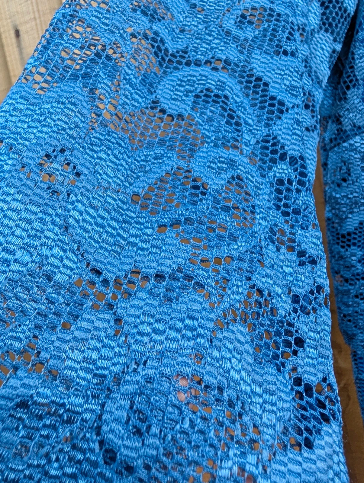 Nightingales Royal Blue Lace Overlay Occasion Dress UK 16 3/4 Sleeve - Image 3