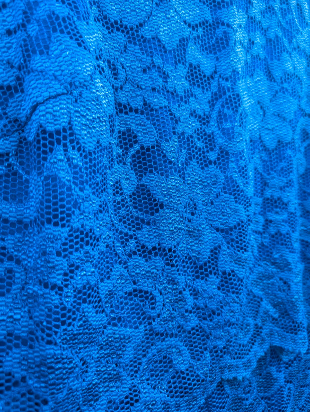 Nightingales Royal Blue Lace Overlay Occasion Dress UK 16 3/4 Sleeve - Image 5