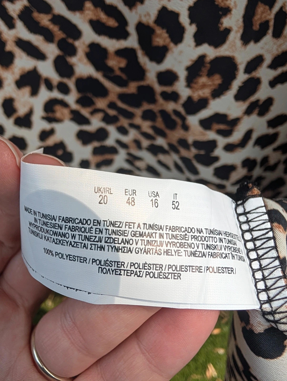 Primark Leopard Print Satin Feel Midi Skirt UK 20 Animal Print Slip Skirt - Image 7