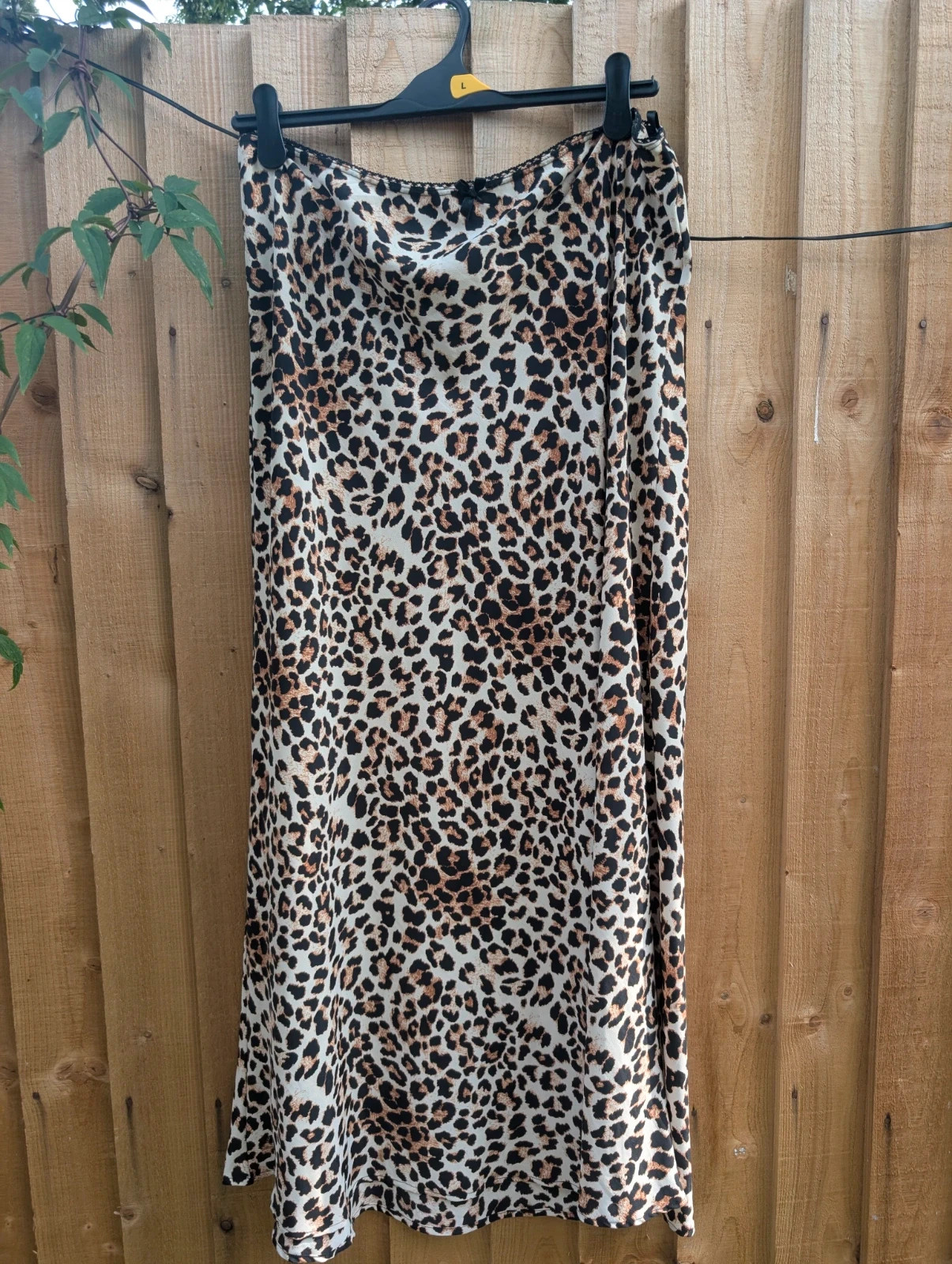 Primark Leopard Print Satin Feel Midi Skirt UK 20 Animal Print Slip Skirt - Image 10