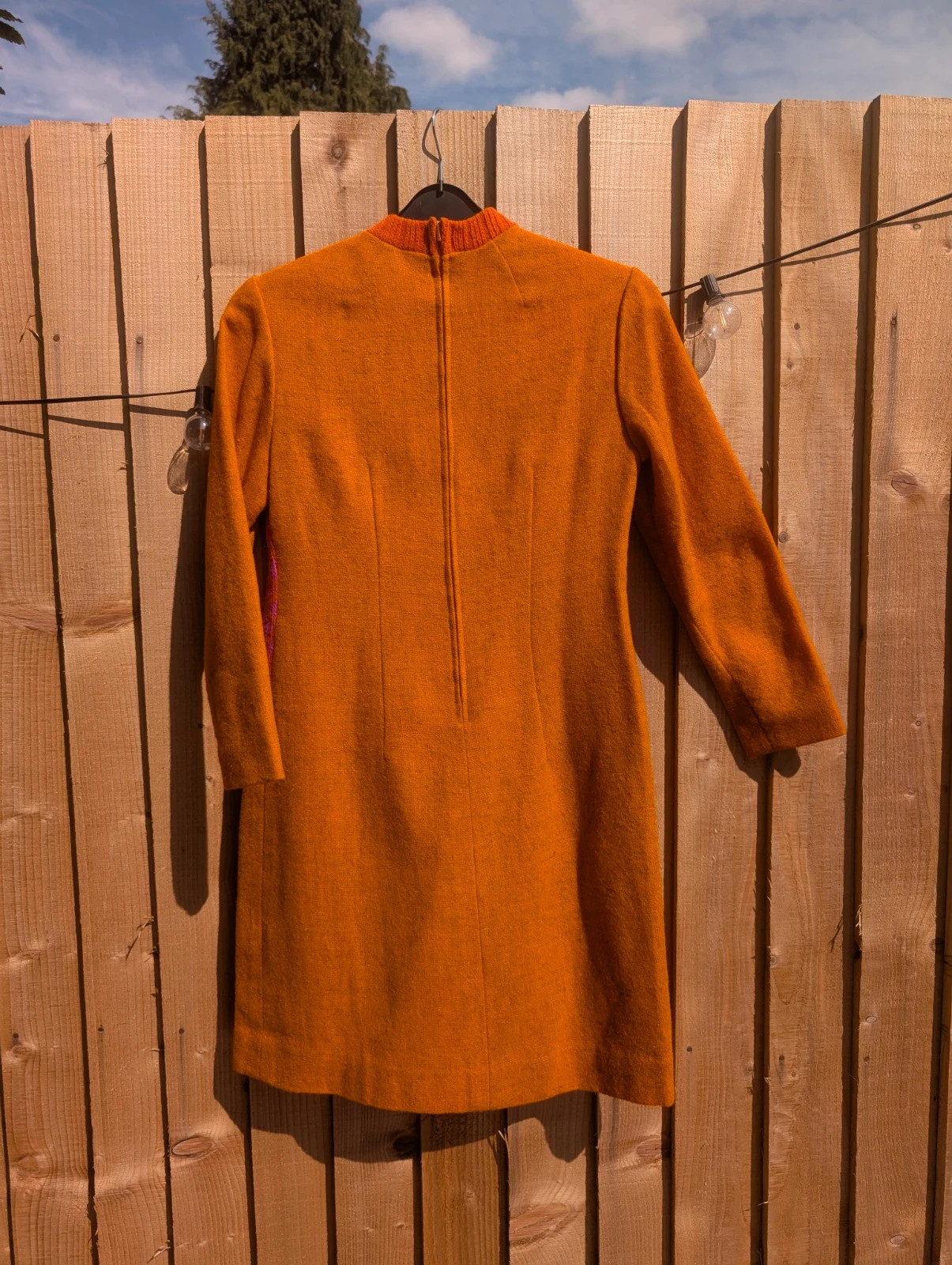 Coronet 1960s Orange Pink Wool Mod Shift Dress Made in Germany UK 8–10 - Image 11
