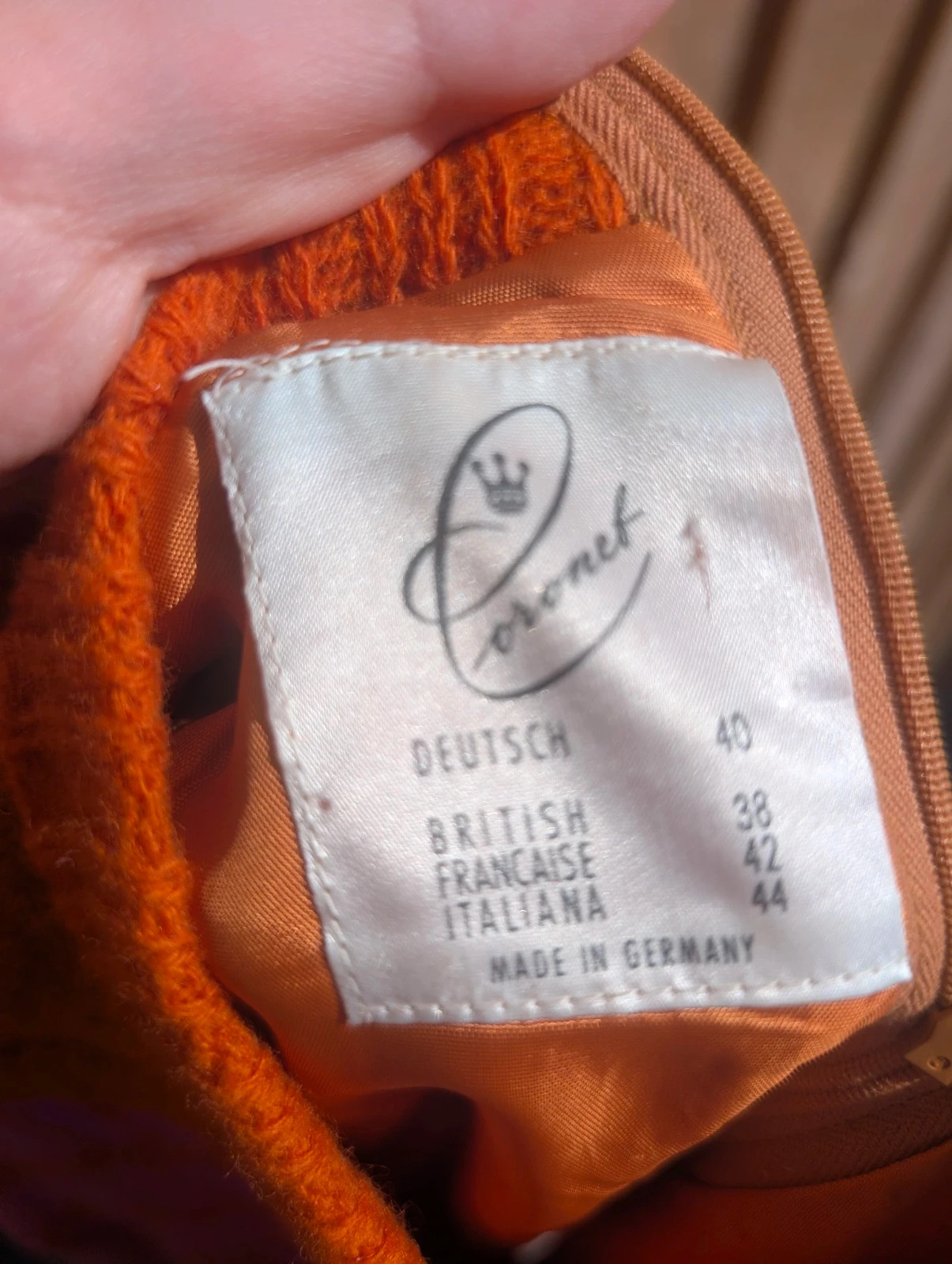 Coronet 1960s Orange Pink Wool Mod Shift Dress Made in Germany UK 8–10 - Image 14