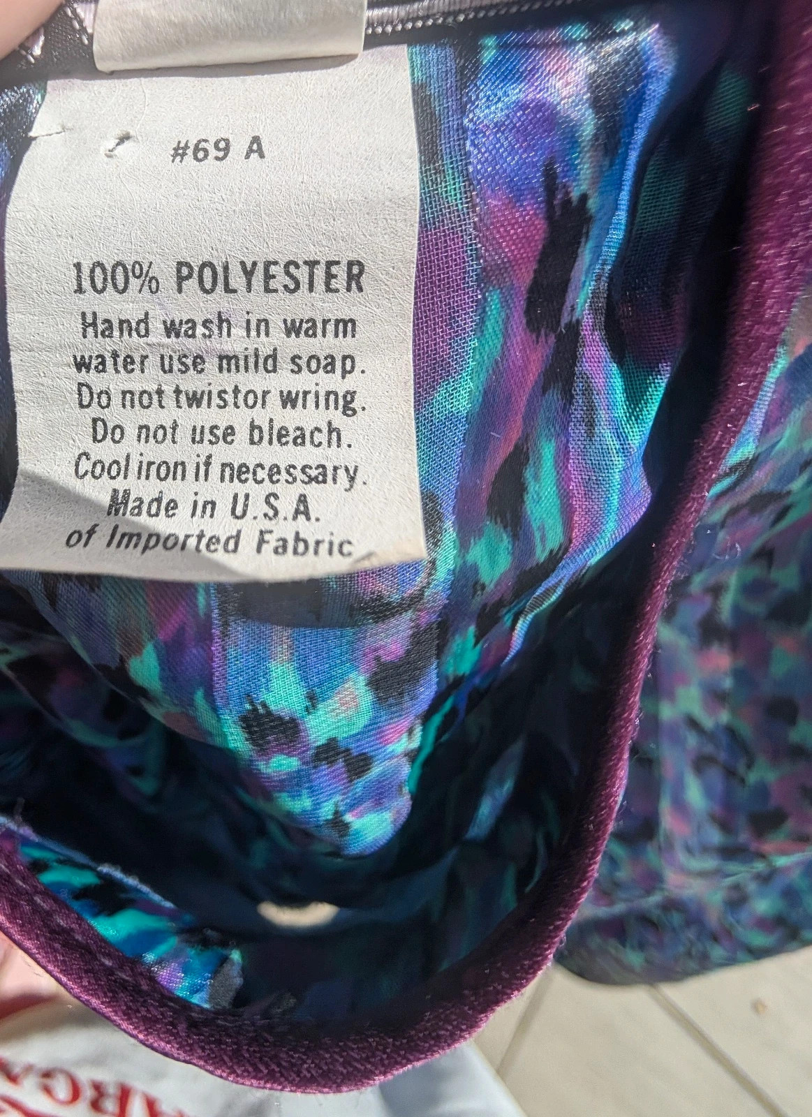 Lisa Michaels 1980s Blue Purple Animal Print Side-Tie Blouse 14 - Image 13