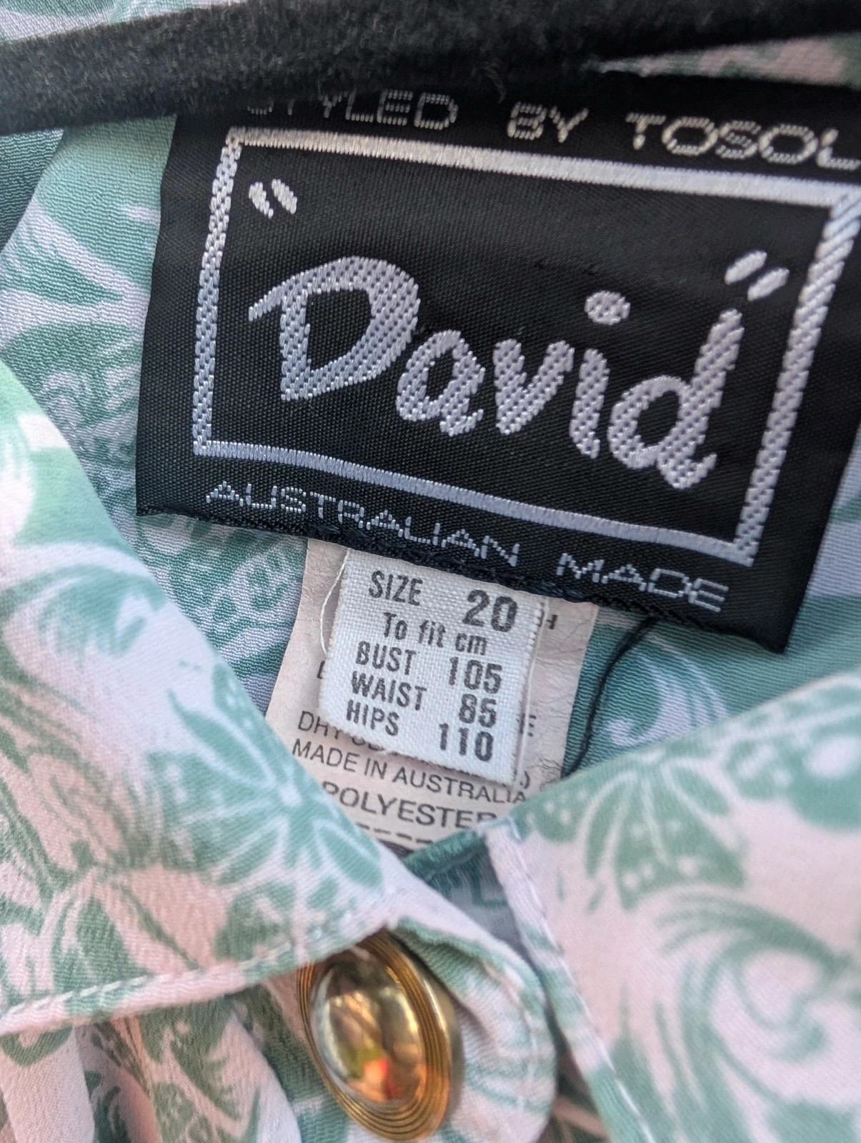 David by Tosol 1980s Mint Paisley Blouson Blouse Australian Made UK 20-24 Aus 20 - Image 7