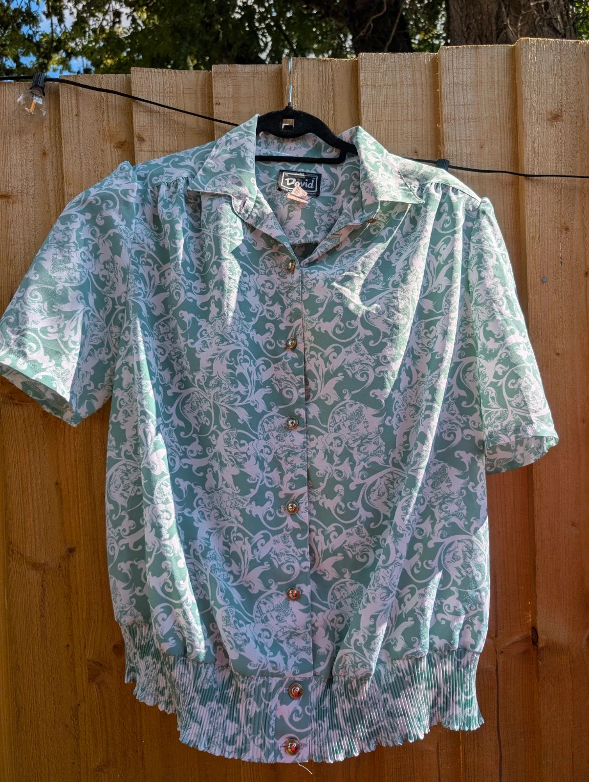 David by Tosol 1980s Mint Paisley Blouson Blouse Australian Made UK 20-24 Aus 20 - Image 9