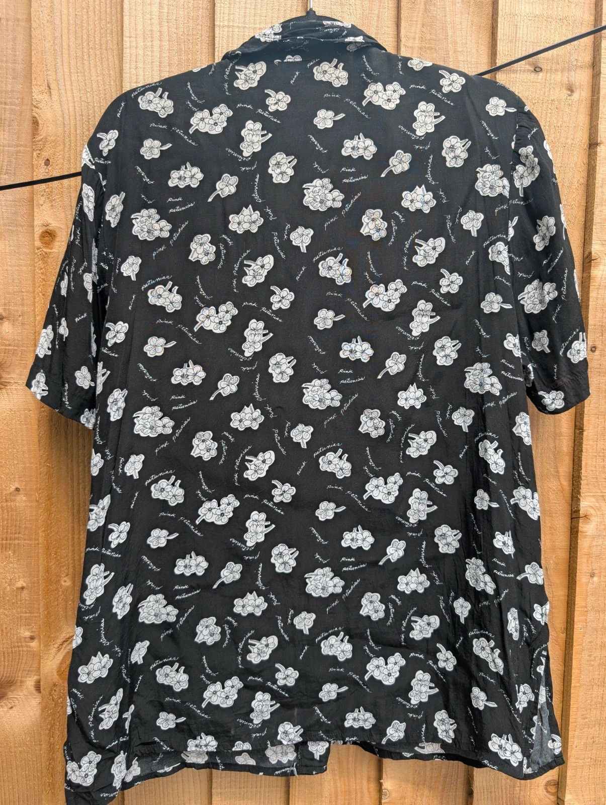 Mixit 1990s Black White Petunia Print Rayon Shirt Blouse L UK 14–16 - Image 12