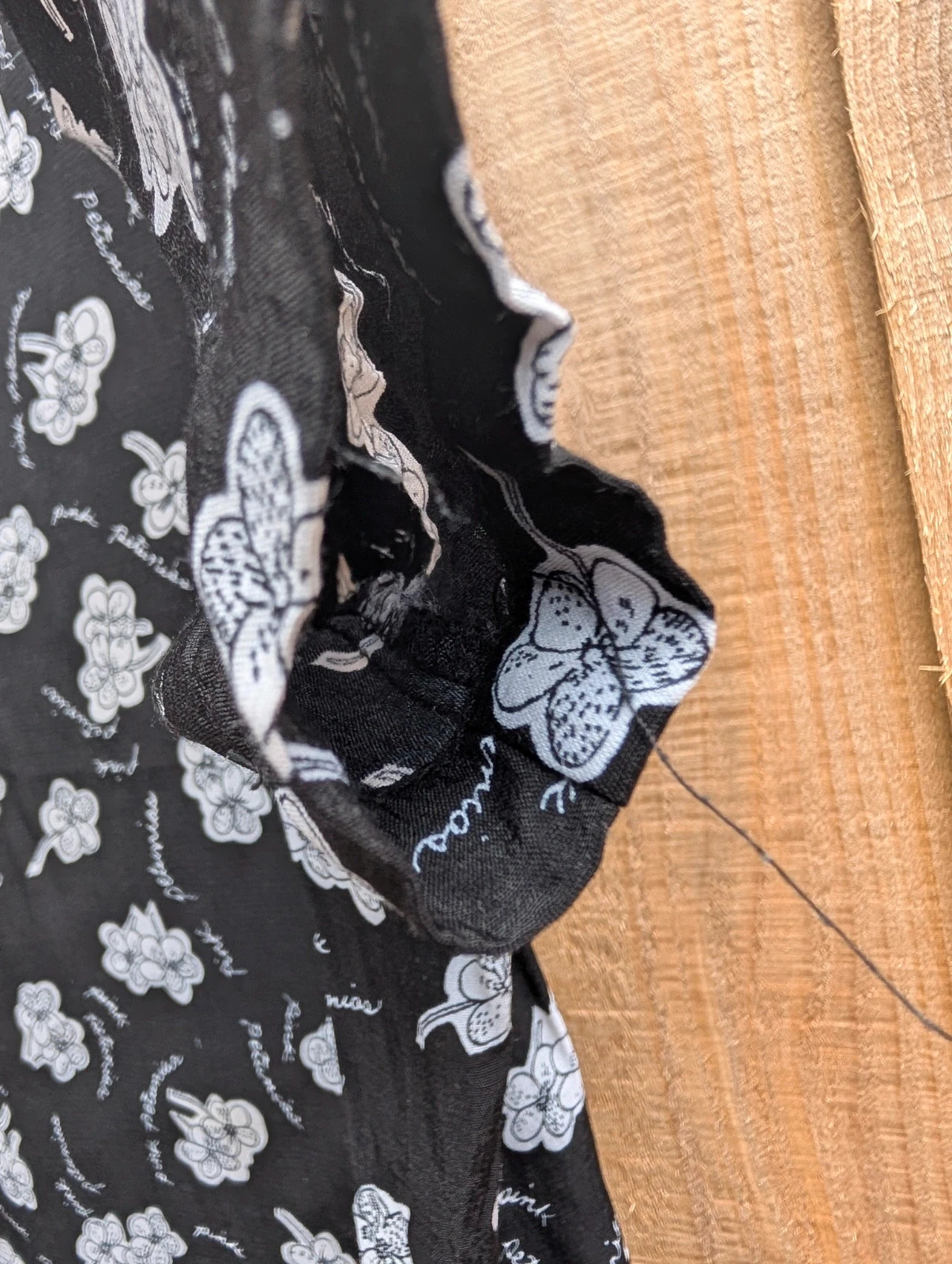 Mixit 1990s Black White Petunia Print Rayon Shirt Blouse L UK 14–16 - Image 9