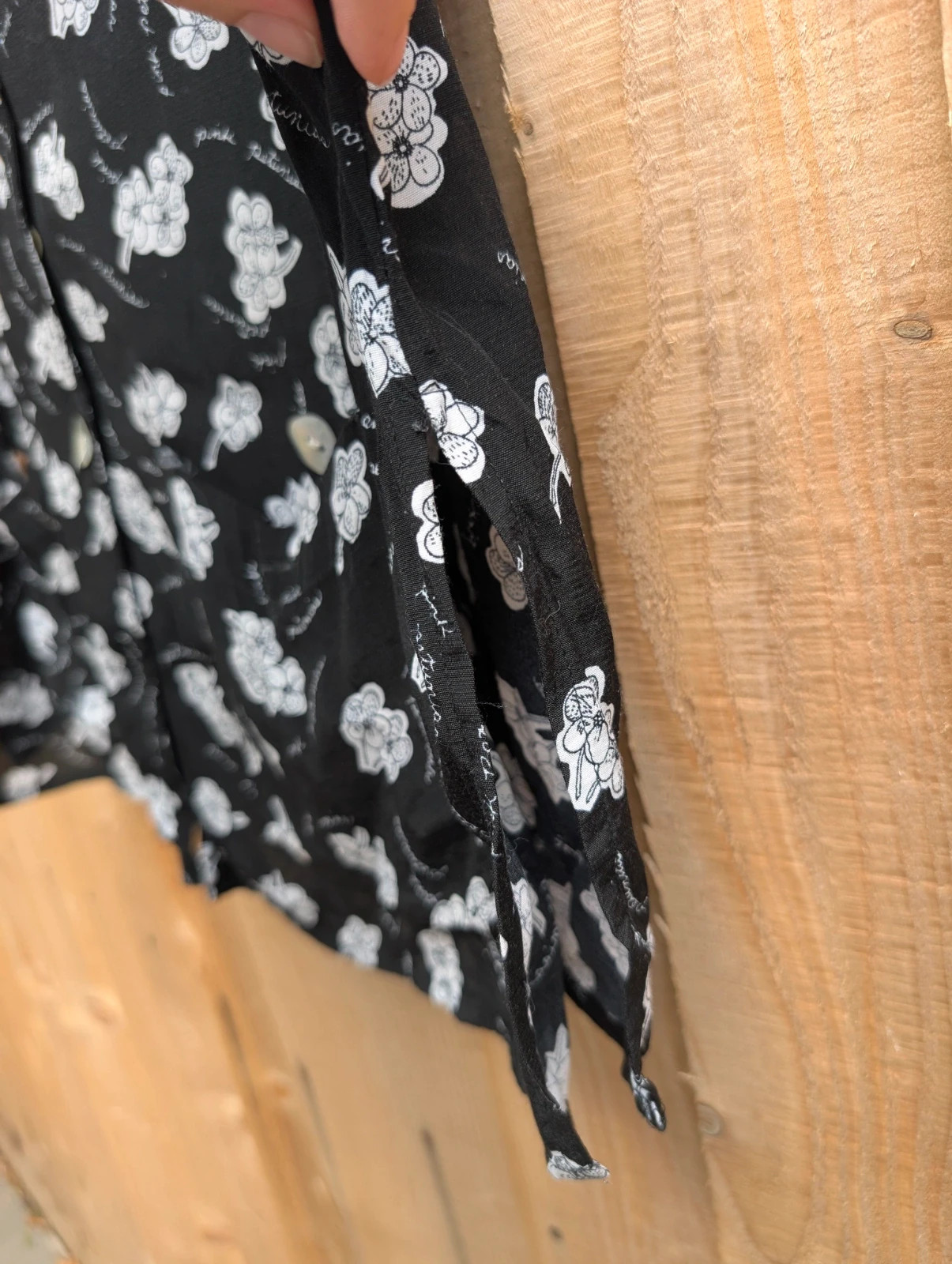Mixit 1990s Black White Petunia Print Rayon Shirt Blouse L UK 14–16 - Image 10