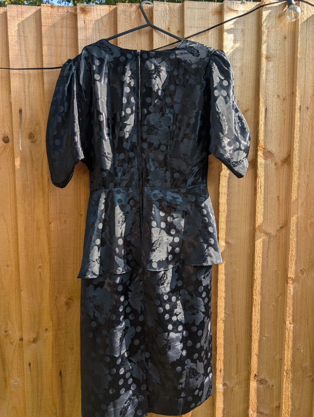 Vintage 1980s Nicole Creations Black Peplum Cocktail Dress 12 - Image 10