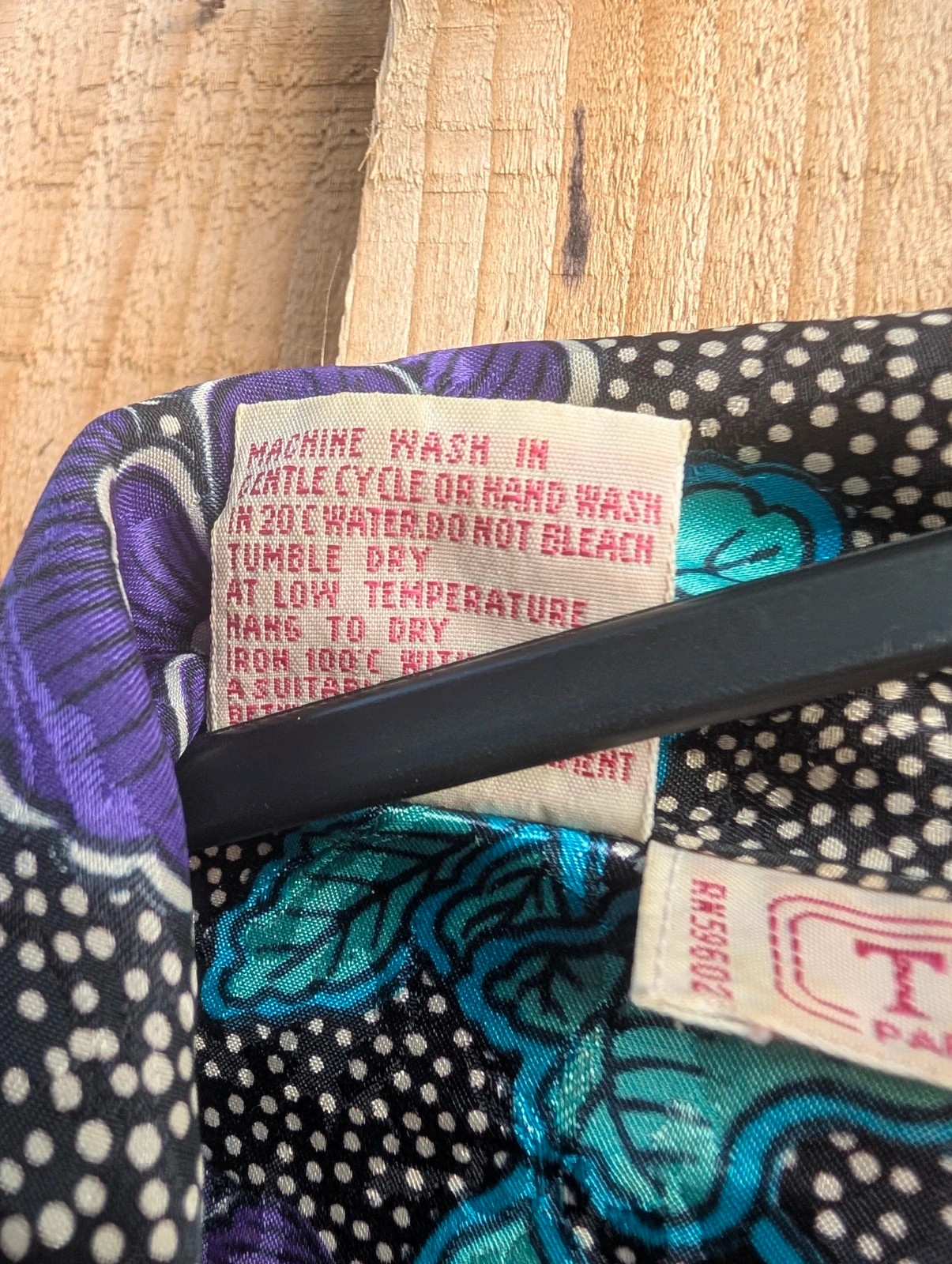 Vintage 1980s Black Purple Floral Polka Dot Blouse UK 12-14 Fit - Image 11